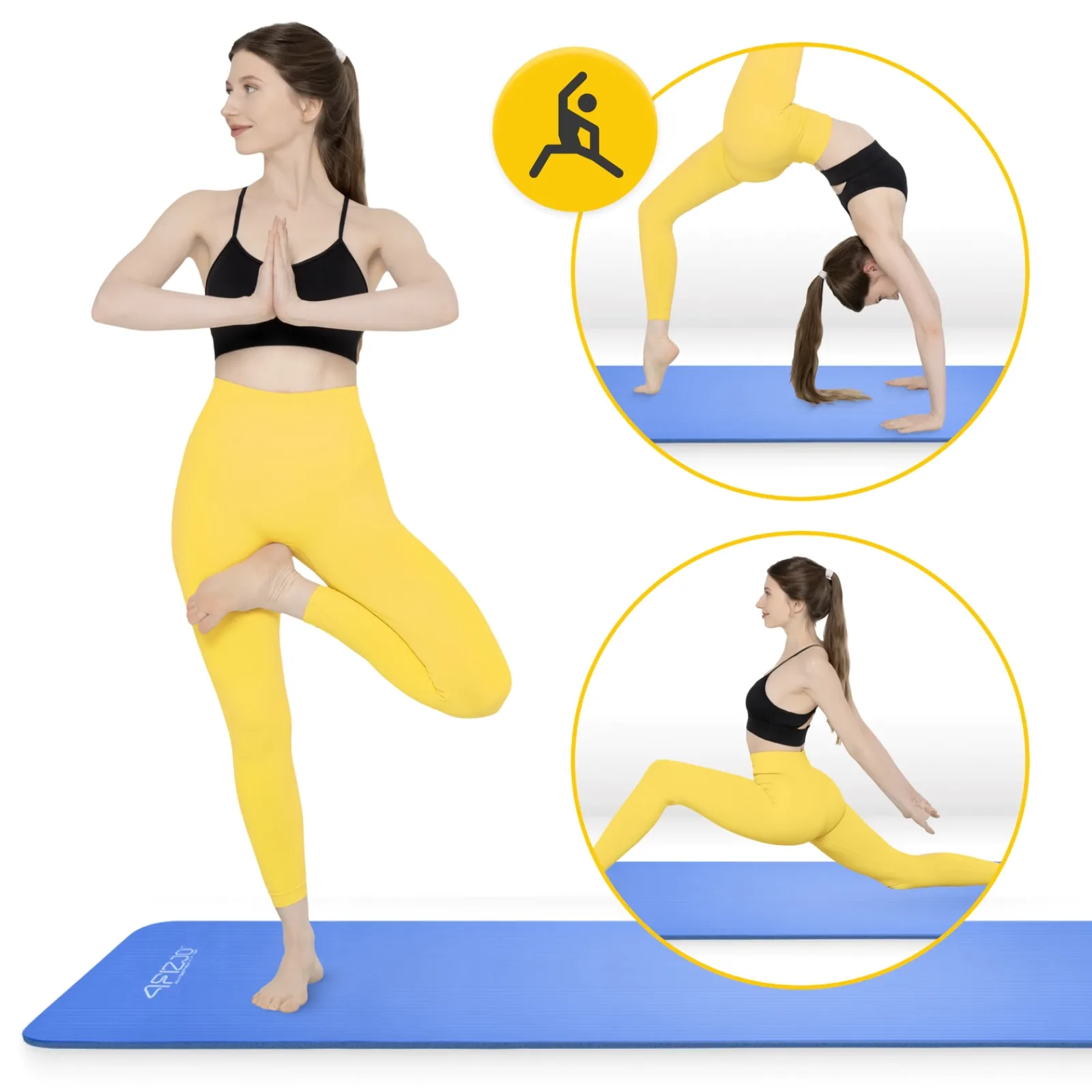 4FIZJO Mata do ćwiczeń fitness i jogi NBR 180 × 60 × 1 cm granatowa Granatowy Clearance
