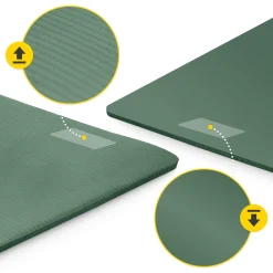 4FIZJO Mata do ćwiczeń fitness i jogi NBR 180 × 60 × 1,5 cm szałwiowa zieleń New