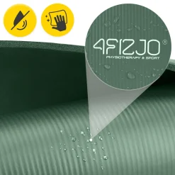 4FIZJO Mata do ćwiczeń fitness i jogi NBR 180 × 60 × 1 cm szałwiowa zieleń Zielony New
