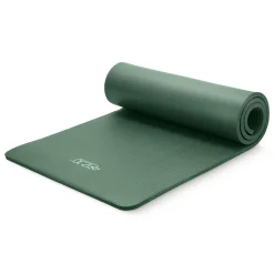 4FIZJO Mata do ćwiczeń fitness i jogi NBR 180 × 60 × 1 cm szałwiowa zieleń Zielony New
