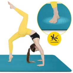 4FIZJO Mata do ćwiczeń fitness i jogi NBR 190 × 100 × 1,5 cm niebieska Sale