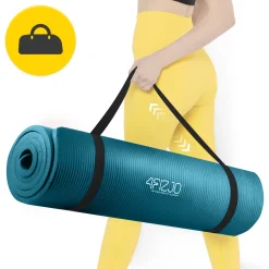 4FIZJO Mata do ćwiczeń fitness i jogi NBR 190 × 100 × 1,5 cm niebieska Sale