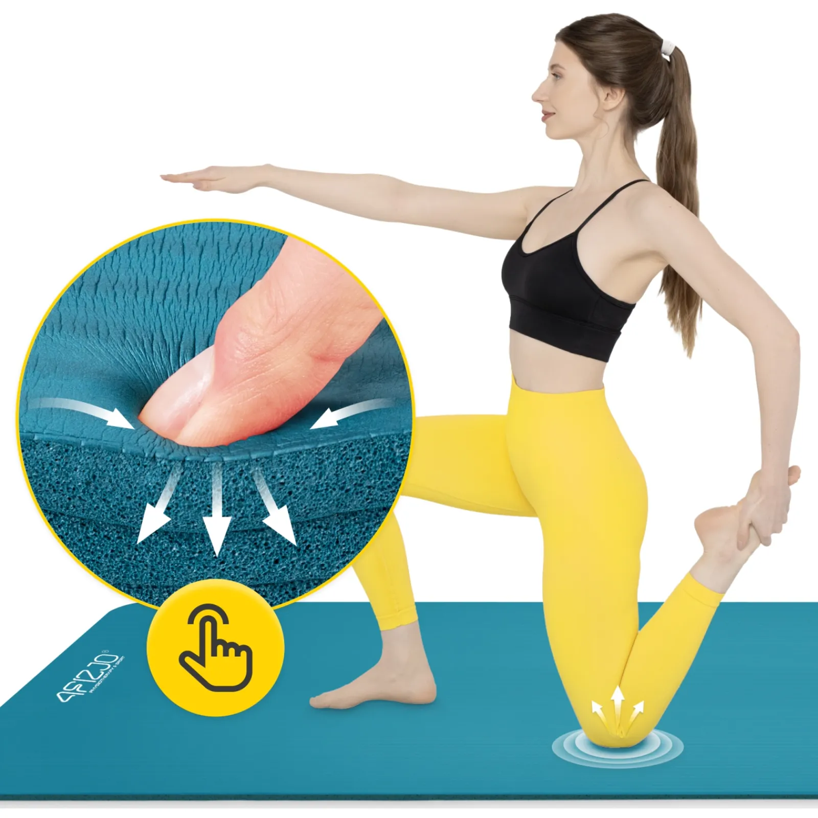 4FIZJO Mata do ćwiczeń fitness i jogi NBR 190 × 100 × 1,5 cm niebieska Sale