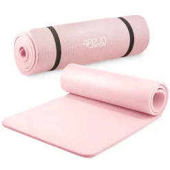 4FIZJO Mata do ćwiczeń fitness i jogi NBR 180 × 60 × 1 cm jasnoróżowa Różowy Sale