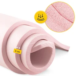 4FIZJO Mata do ćwiczeń fitness i jogi NBR 180 × 60 × 1 cm jasnoróżowa Różowy Sale