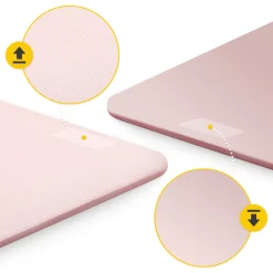 4FIZJO Mata do ćwiczeń fitness i jogi NBR 180 × 60 × 1 cm jasnoróżowa Różowy Sale