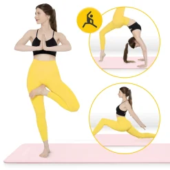 4FIZJO Mata do ćwiczeń fitness i jogi NBR 180 × 60 × 1 cm jasnoróżowa Różowy Sale