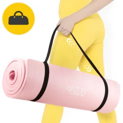 4FIZJO Mata do ćwiczeń fitness i jogi NBR 180 × 60 × 1 cm jasnoróżowa Różowy Sale