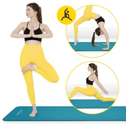 4FIZJO Mata do ćwiczeń fitness i jogi NBR 180 × 60 × 1 cm morska zieleń Morski