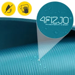 4FIZJO Mata do ćwiczeń fitness i jogi NBR 180 × 60 × 1 cm morska zieleń Morski