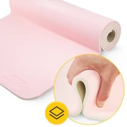 4FIZJO Mata do ćwiczeń i jogi antypoślizgowa TPE 0,6 cm różowa Clearance