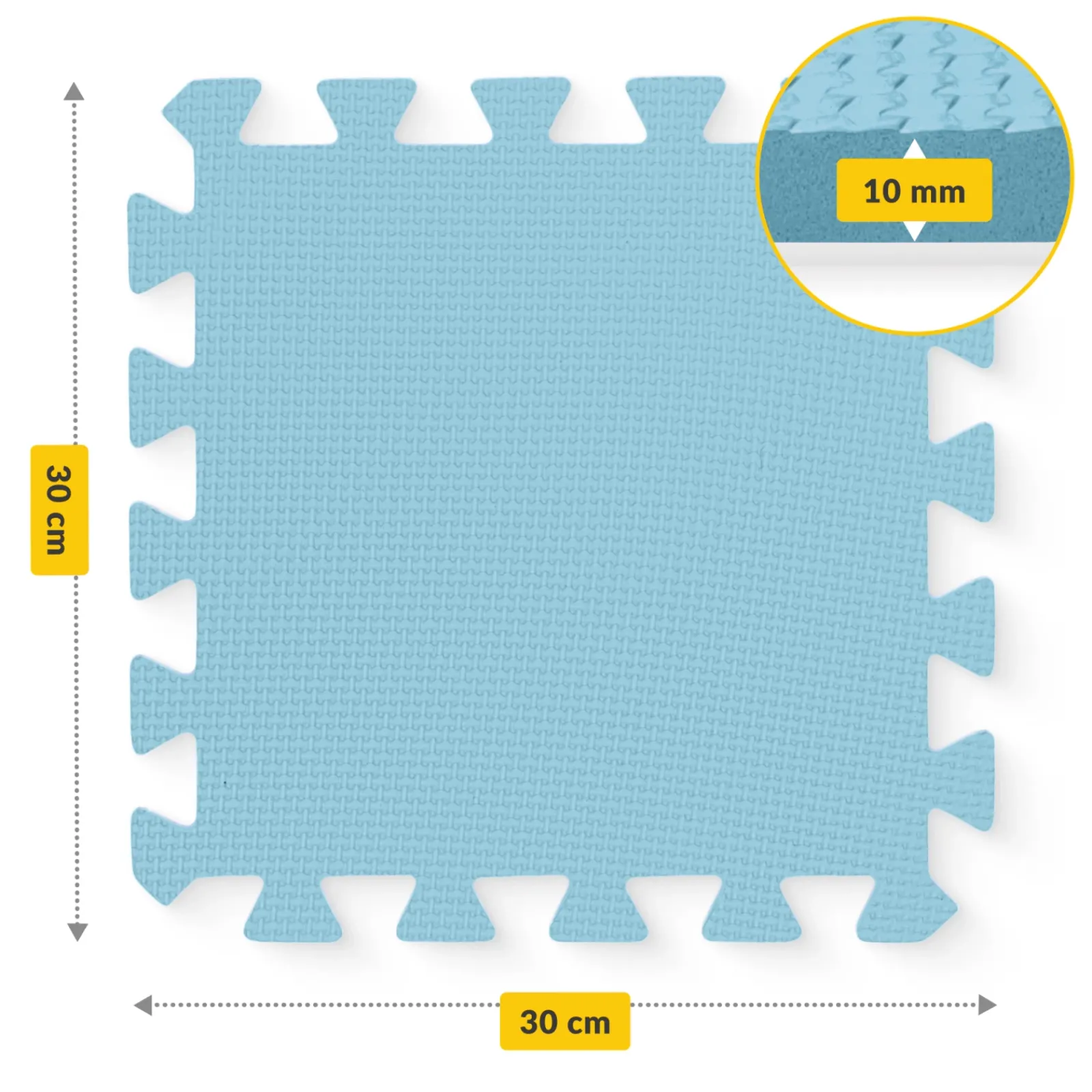 4FIZJO Mata edukacyjna dla dzieci puzzle 90 x 90 cm błękitna Outlet