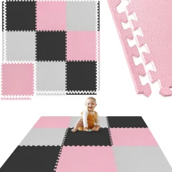 4FIZJO Mata edukacyjna dla dzieci puzzle 180 x 180 cm różowa Hot