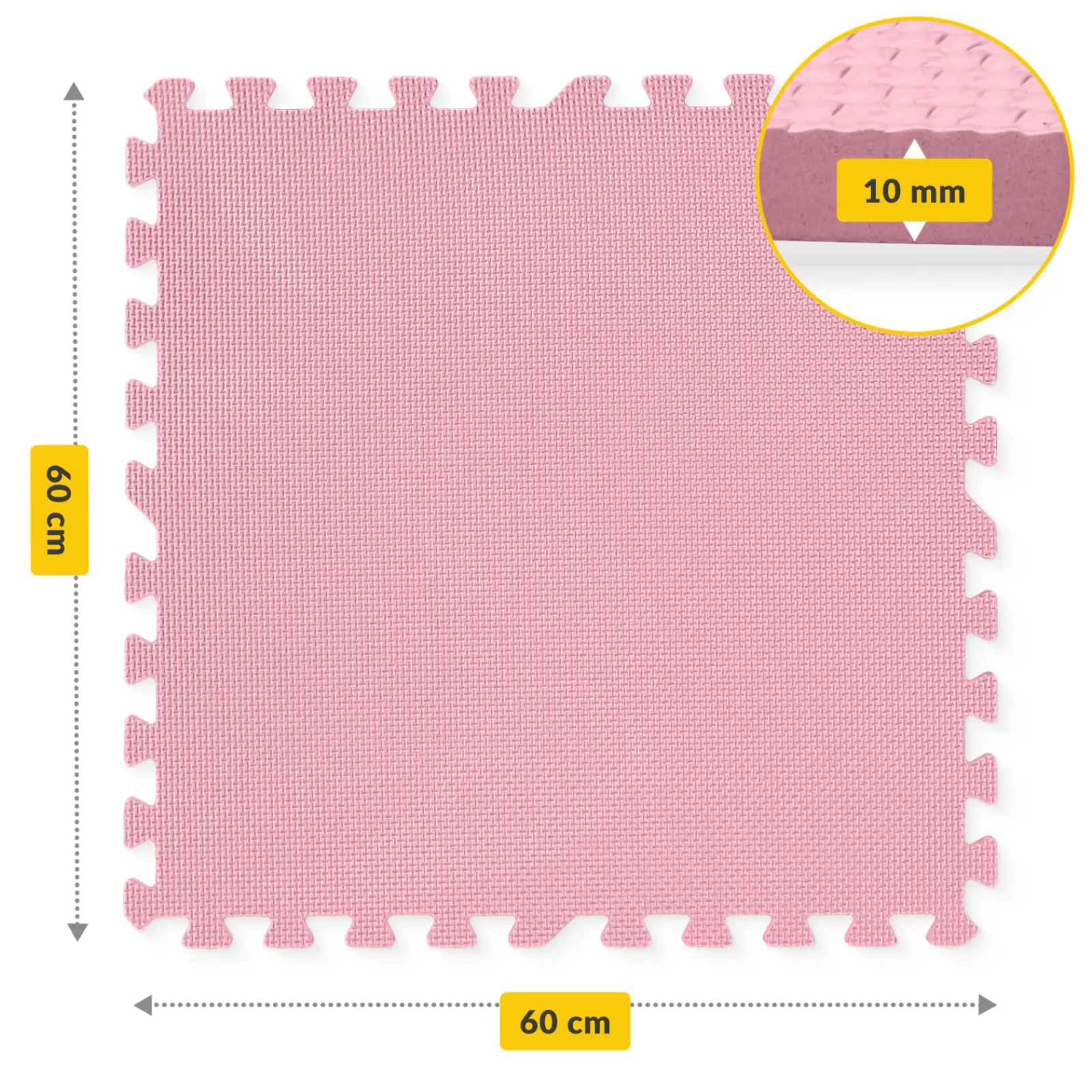 4FIZJO Mata edukacyjna dla dzieci puzzle 180 x 180 cm różowa Hot