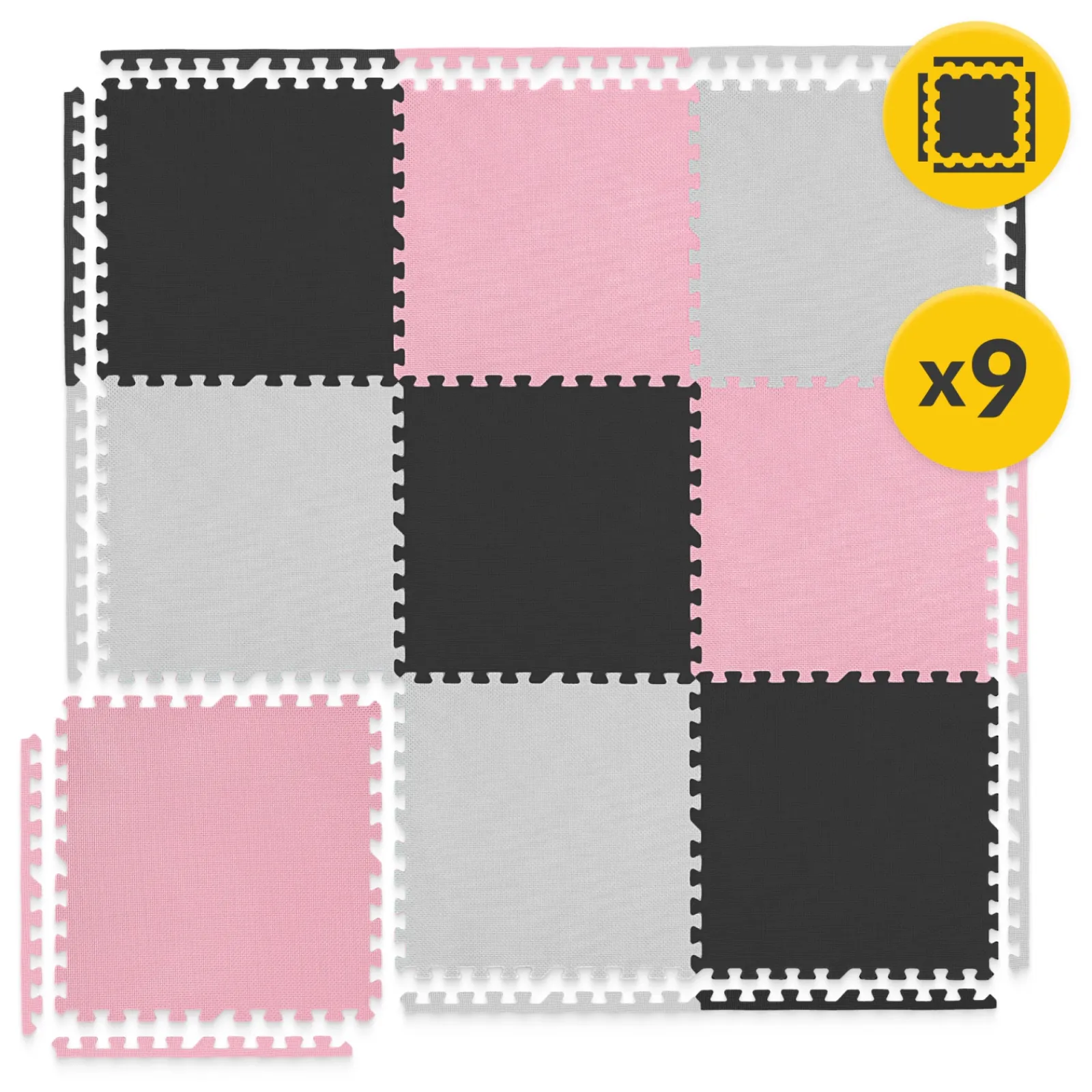 4FIZJO Mata edukacyjna dla dzieci puzzle 180 x 180 cm różowa Hot
