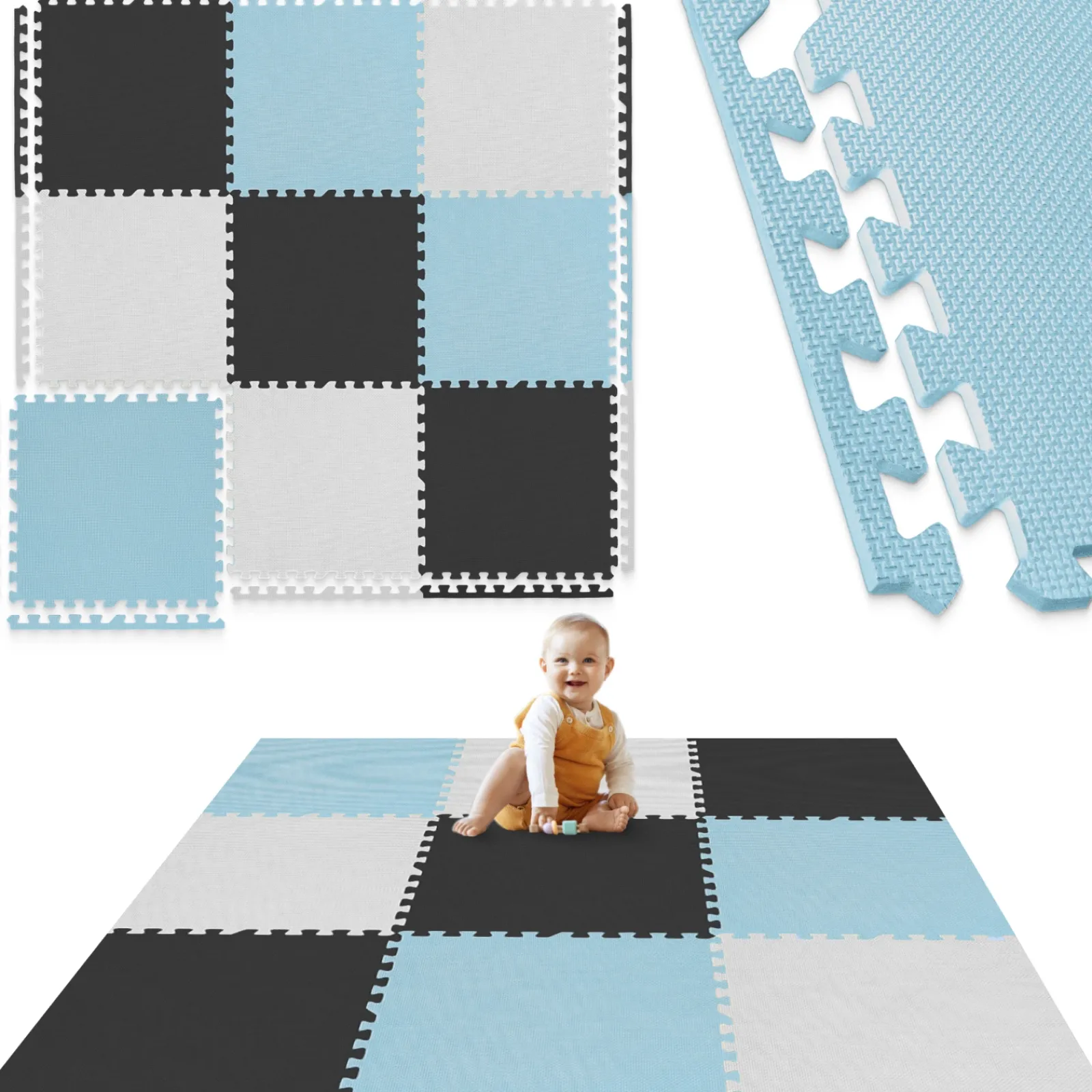 4FIZJO Mata edukacyjna dla dzieci puzzle 180 x 180 cm błękitna Online