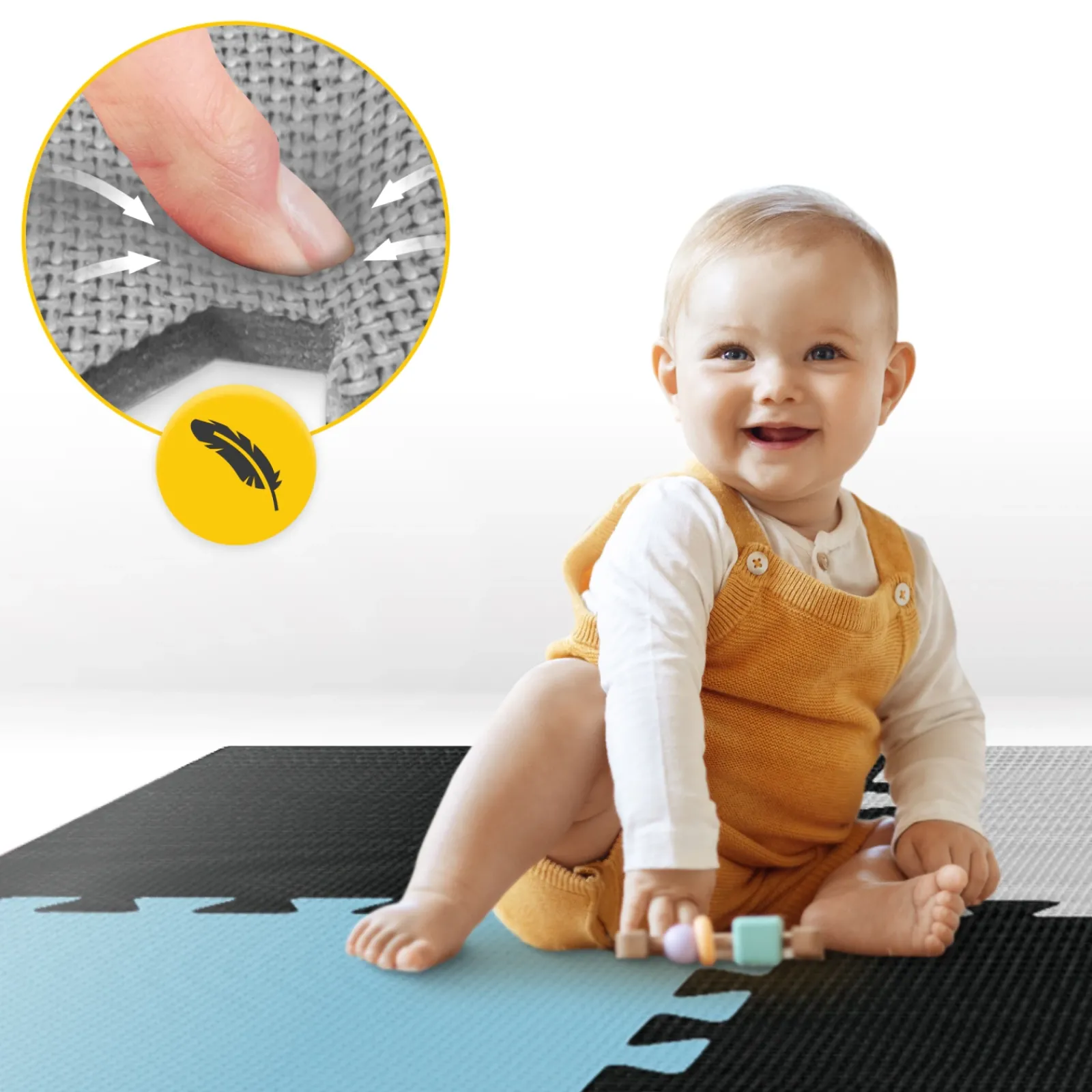 4FIZJO Mata edukacyjna dla dzieci puzzle 180 x 180 cm błękitna Online