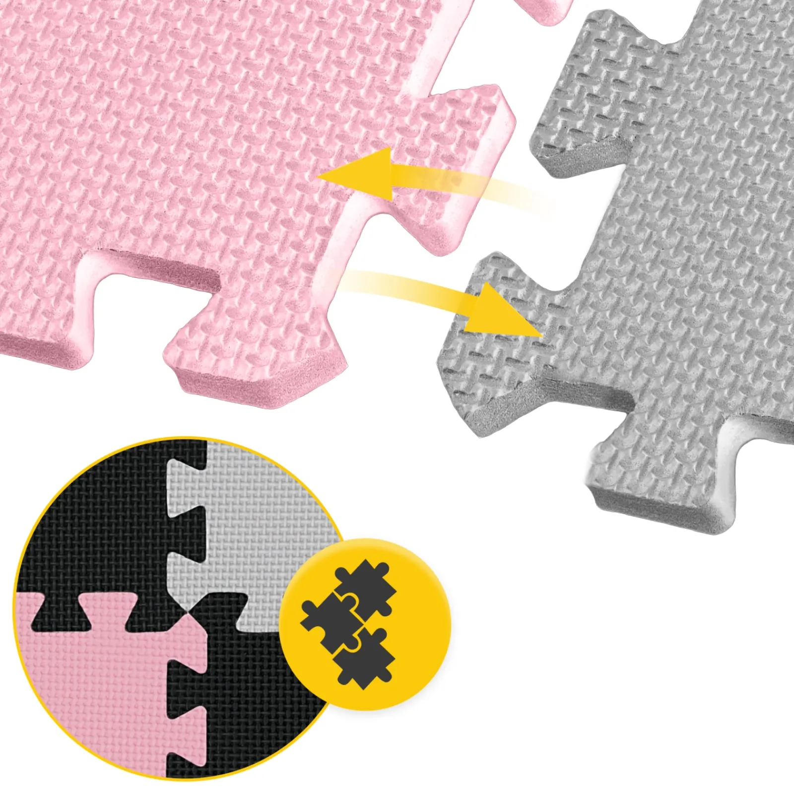 4FIZJO Mata edukacyjna dla dzieci puzzle 90 x 90 cm różowa Clearance