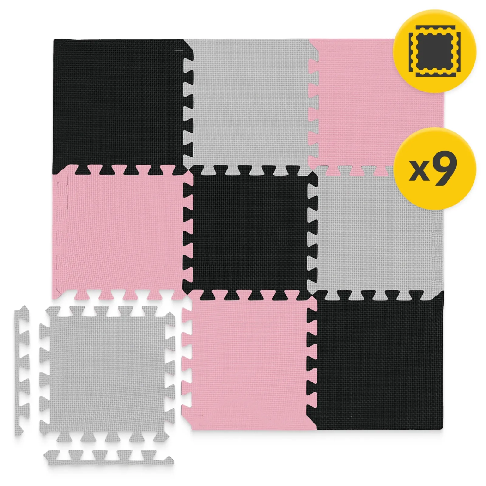 4FIZJO Mata edukacyjna dla dzieci puzzle 90 x 90 cm różowa Clearance