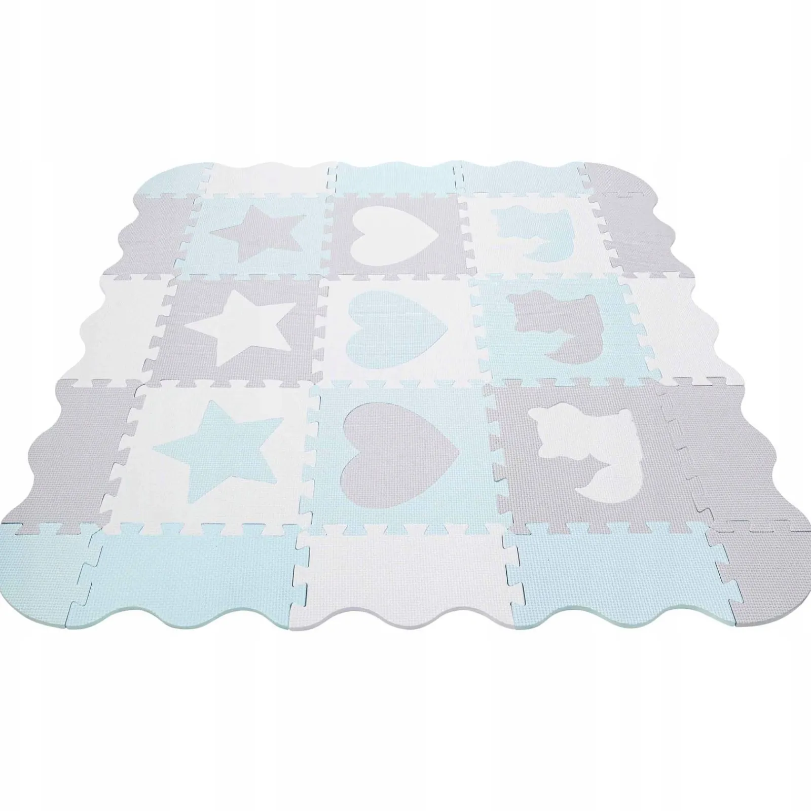 4FIZJO Mata edukacyjna dla dzieci puzzle 120 x 120 cm błękitna Sale