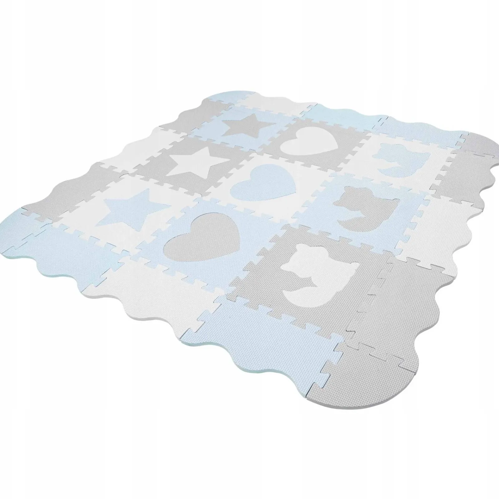 4FIZJO Mata edukacyjna dla dzieci puzzle 120 x 120 cm błękitna Sale