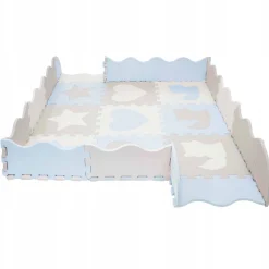 4FIZJO Mata edukacyjna dla dzieci puzzle 120 x 120 cm błękitna Sale