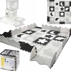 4FIZJO Mata edukacyjna dla dzieci puzzle 150 x 150 cm szara Best