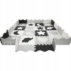 4FIZJO Mata edukacyjna dla dzieci puzzle 150 x 150 cm szara Best