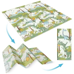 4FIZJO Mata edukacyjna dla niemowląt Dżungla i Camping 200 x 180 cm Clearance