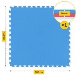 4FIZJO Mata ochronna piankowa PUZZLE na podłogę 100 x 100 cm niebieska Clearance