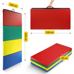 4FIZJO Materac gimnastyczny składany XL wielokolorowy