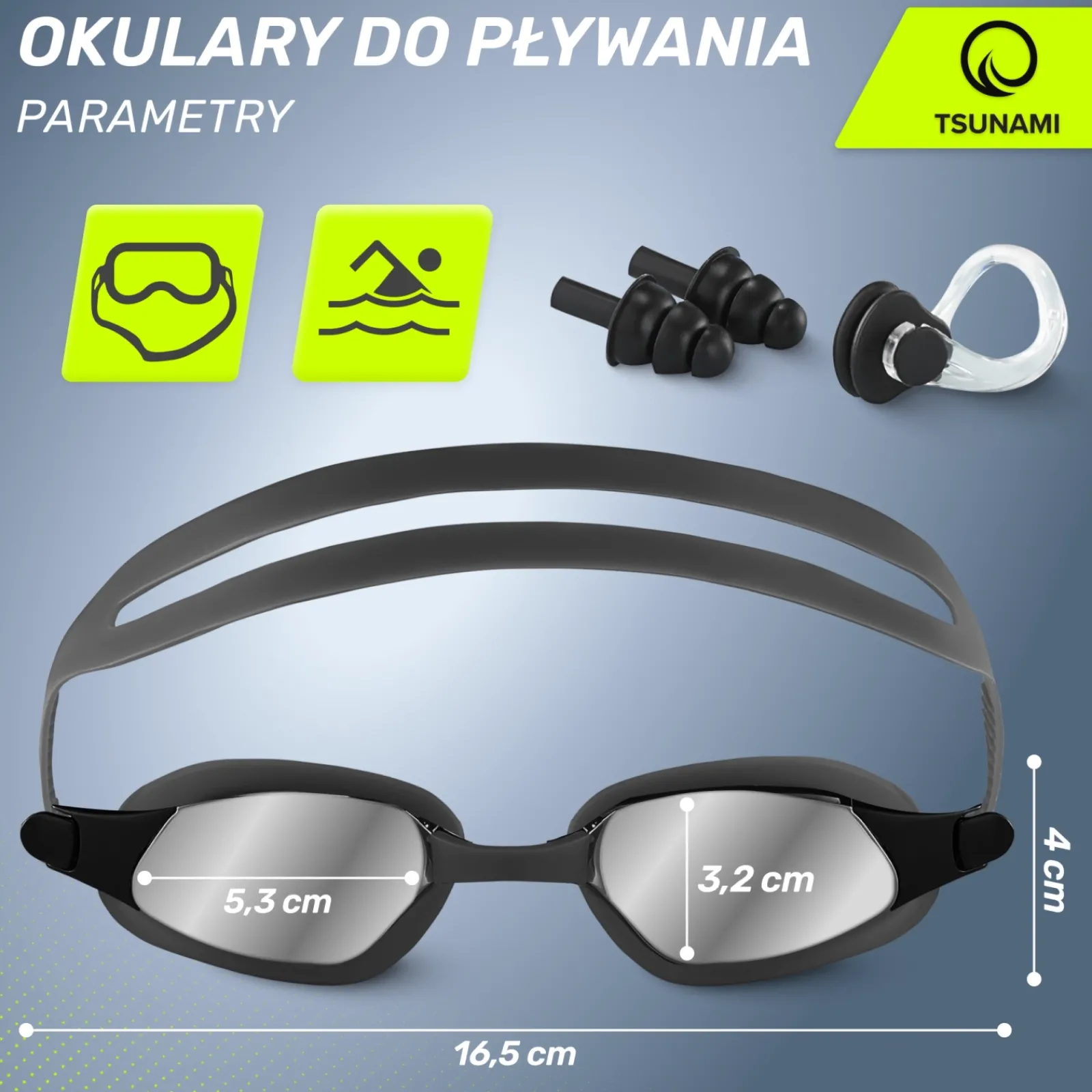4FIZJO Okulary do pływania TSUNAMI czarne Discount