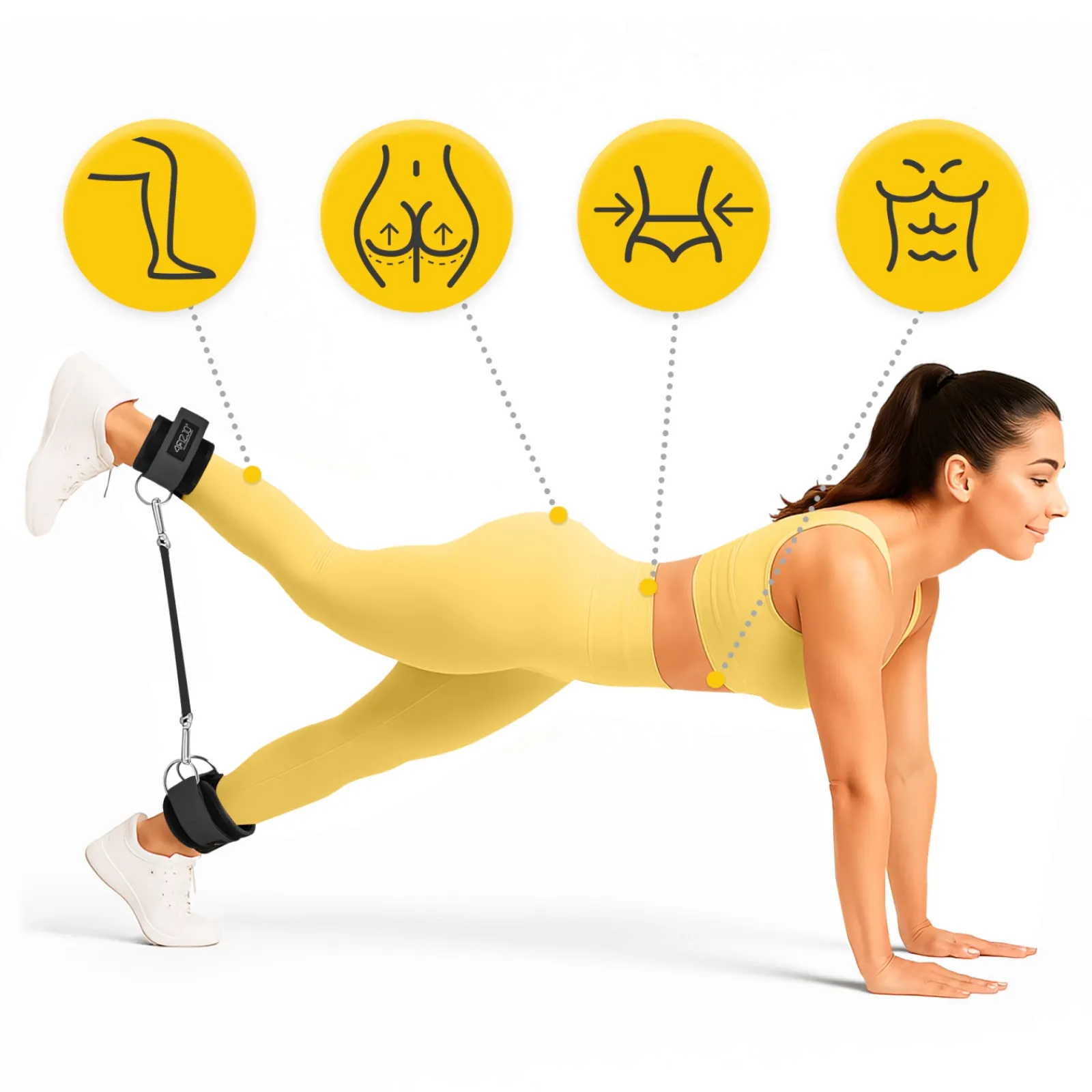 4FIZJO Opaski treningowe na kostki do wyciągu 2 szt. czarne Hot