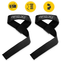 4FIZJO Paski treningowe do martwego ciągu Deadlift Straps czarne Clearance