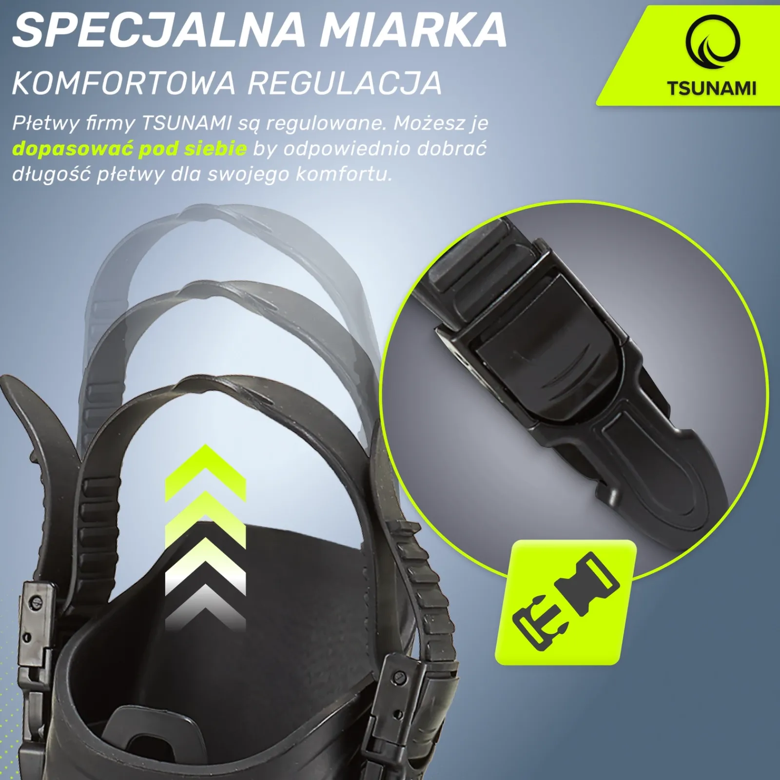 4FIZJO Płetwy do pływania TSUNAMI L/XL niebieskie Sale