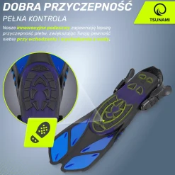 4FIZJO Płetwy do pływania TSUNAMI L/XL granatowe Niebieski / Czarny Discount