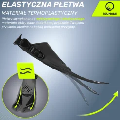 4FIZJO Płetwy do pływania TSUNAMI S/M szare Czarny / Szary Outlet