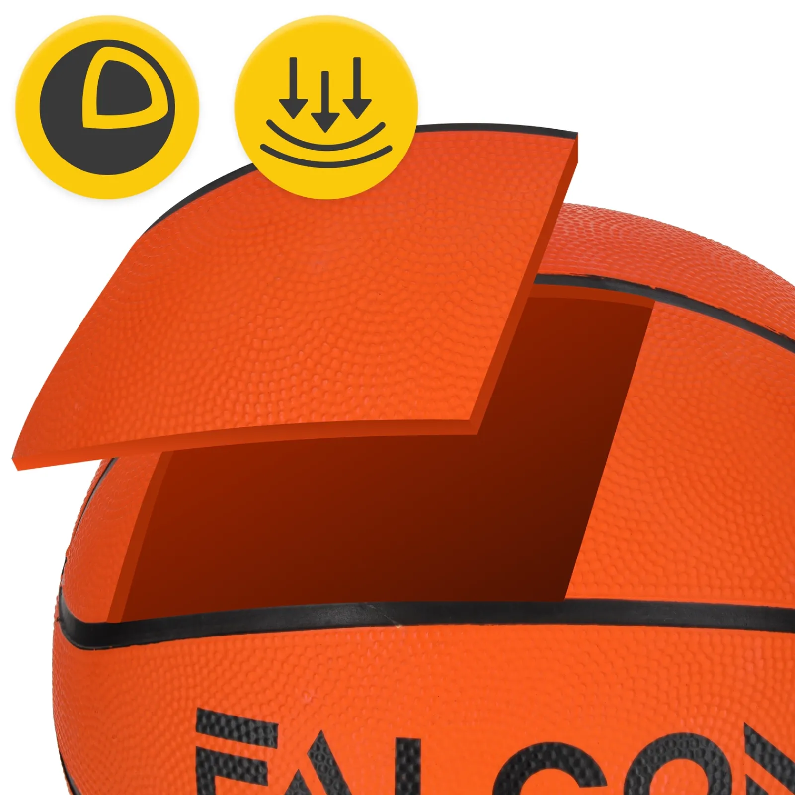 4FIZJO Piłka do koszykówki Falcon rozmiar 7 pomarańczowa Clearance