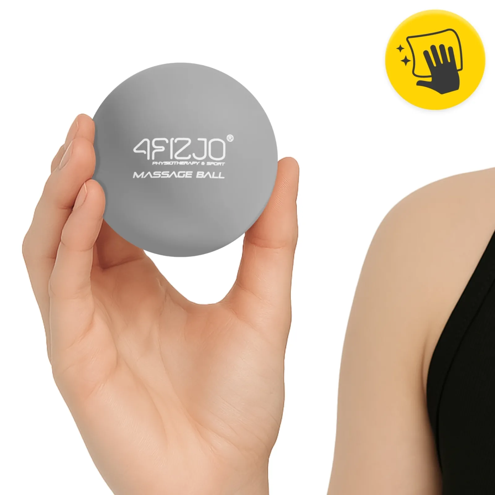 4FIZJO Piłka do masażu Lacrosse Massage Ball szara Discount