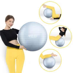 4FIZJO Piłka gimnastyczna dmuchana 55 cm szara Discount
