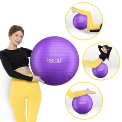 4FIZJO Piłka gimnastyczna dmuchana 55 cm fioletowa Clearance