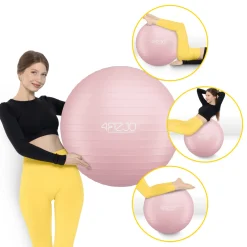 4FIZJO Piłka gimnastyczna dmuchana 85 cm różowa Outlet