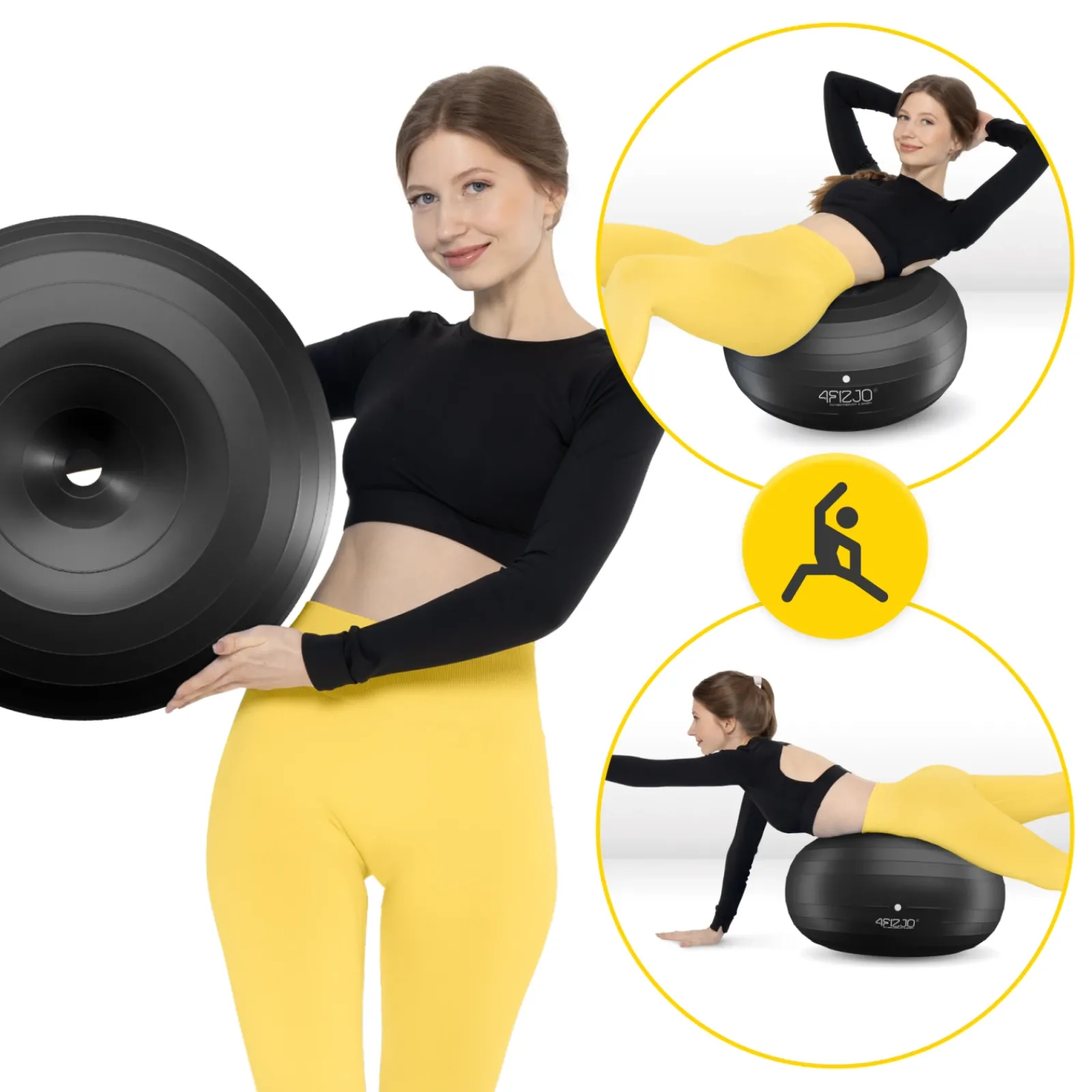 4FIZJO Piłka gimnastyczna DONUT AIR BALL czarna Online