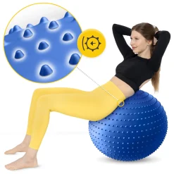 4FIZJO Piłka rehabilitacyjna z kolcami 65 cm niebieska Sale