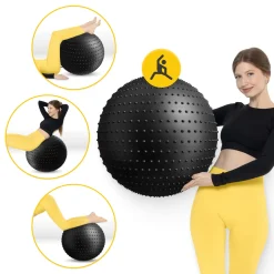 4FIZJO Piłka rehabilitacyjna z kolcami 65 cm czarna Outlet