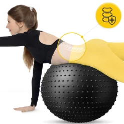 4FIZJO Piłka rehabilitacyjna z kolcami 65 cm czarna Outlet
