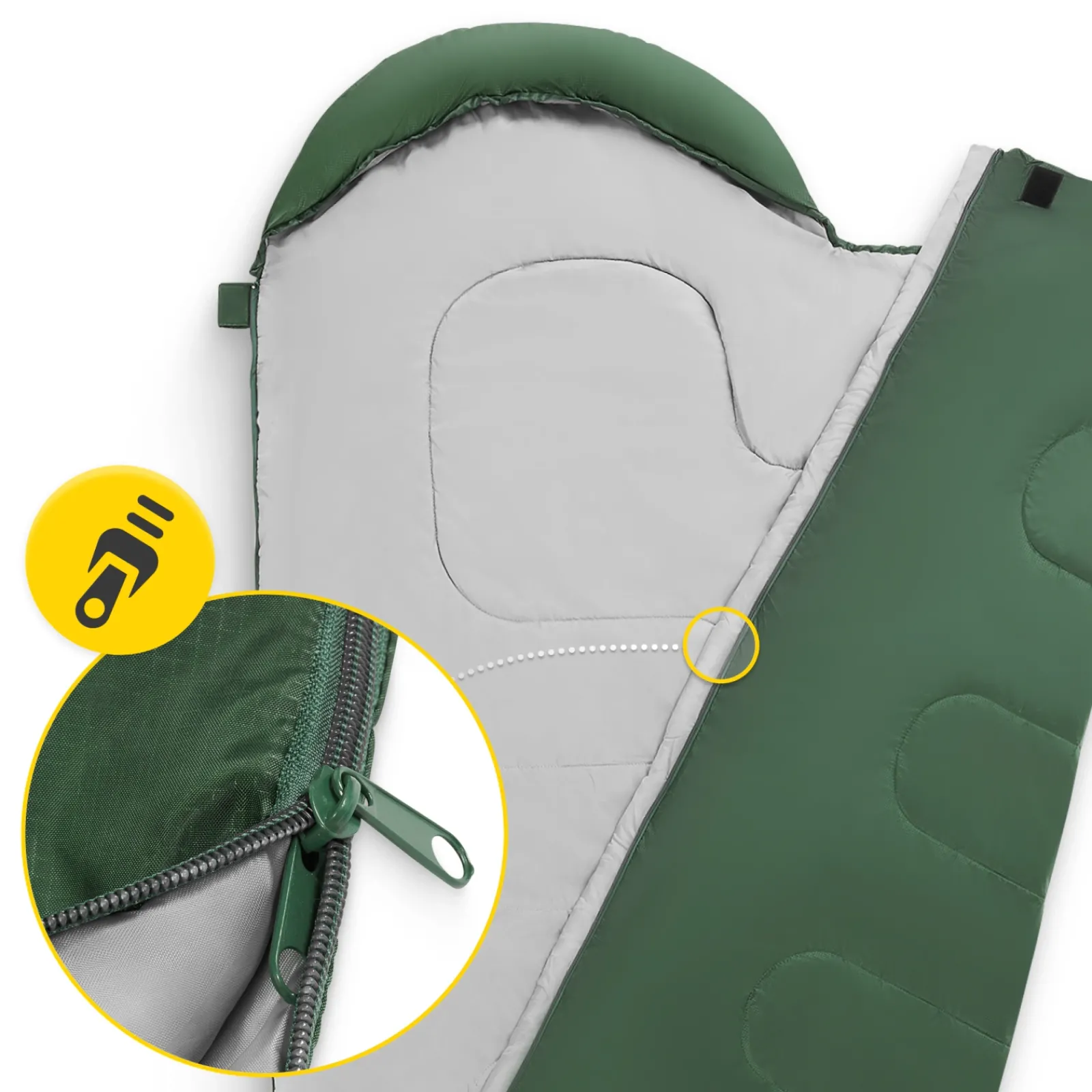 4FIZJO Śpiwór turystyczny mumia Mountain Goat STANDARD khaki New