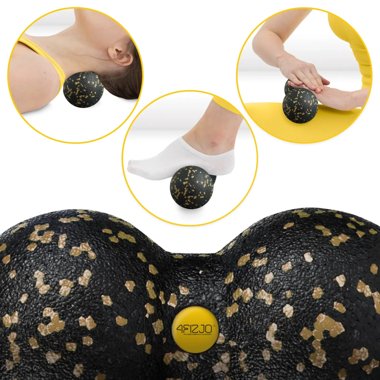 4FIZJO Podwójna piłka do masażu EPP 8 cm złota Discount