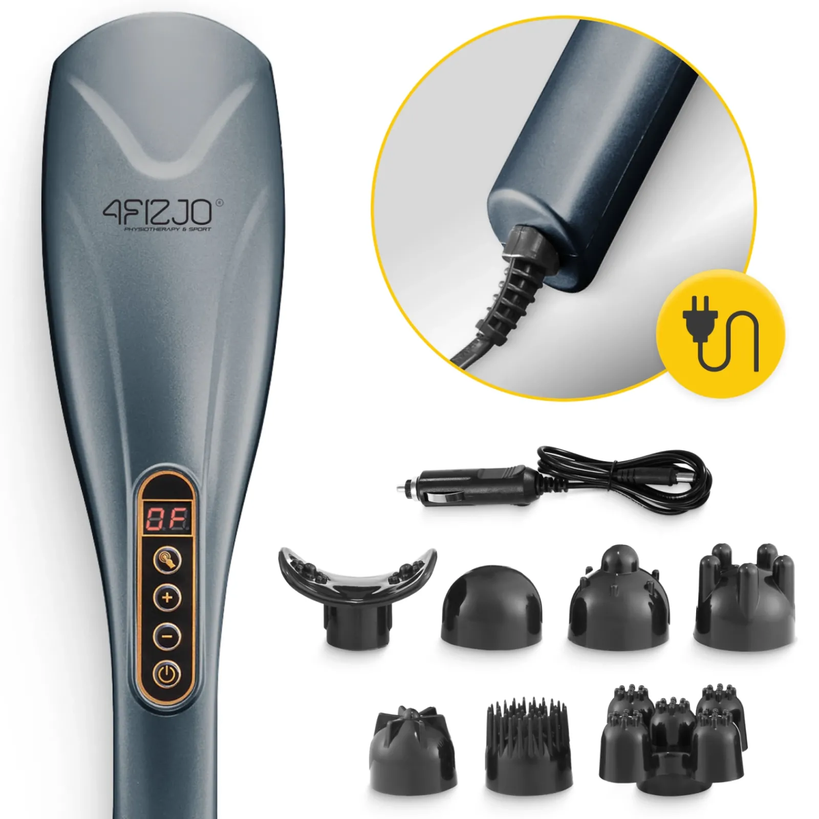 4FIZJO Ręczny masażer wibracyjny do ciała szary New