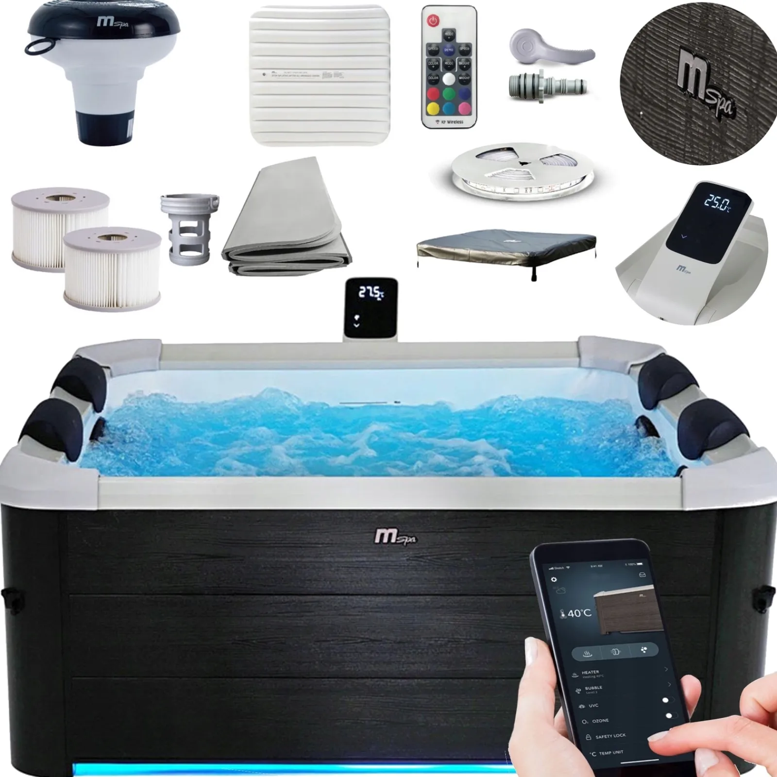 4FIZJO Spa ogrodowe MSpa OSLO PLUS WIFI 6 os. Hot